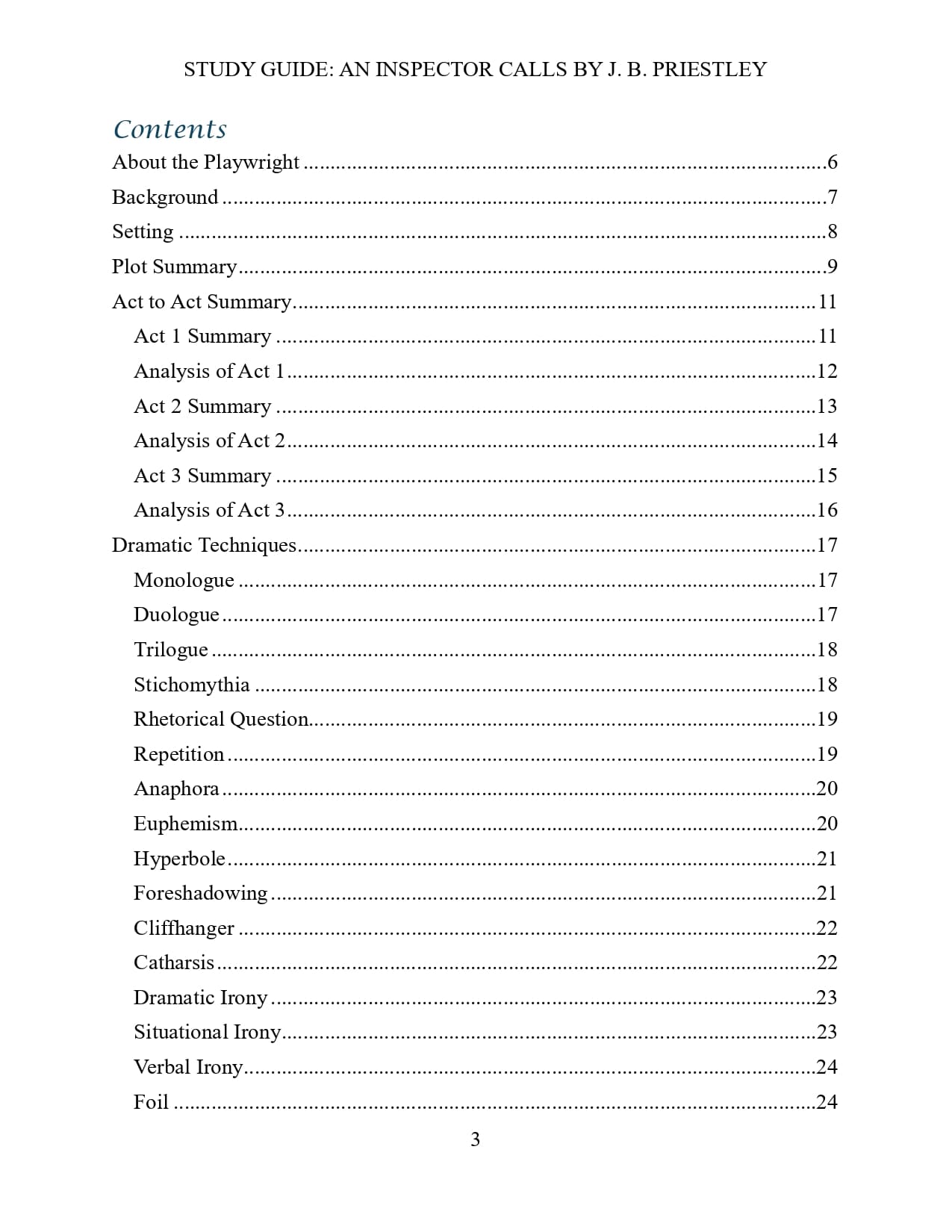 An Inspector Calls content 1