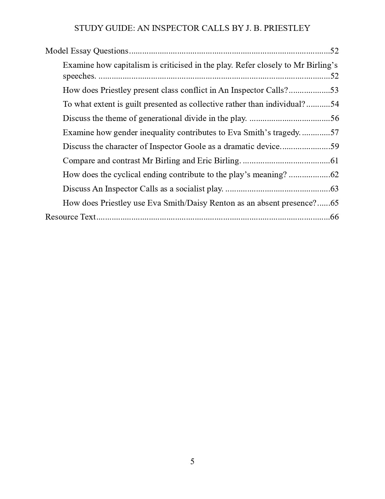 An Inspector Calls content 3