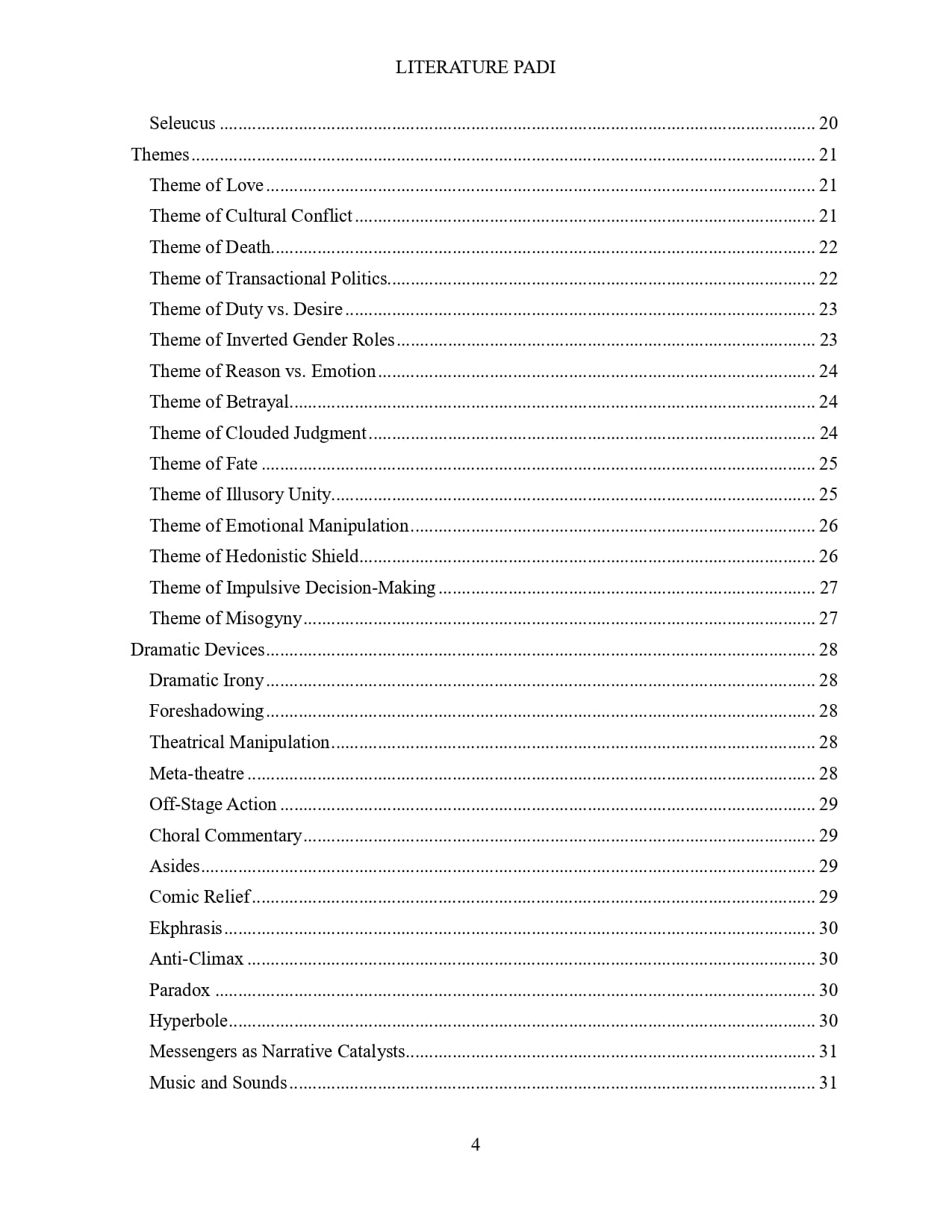 Antony and Cleopatra contents 2