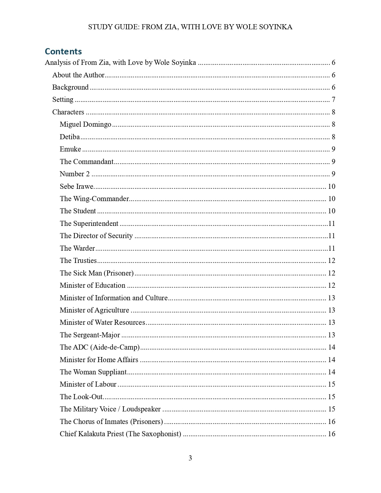 From Zia with Love contents 1