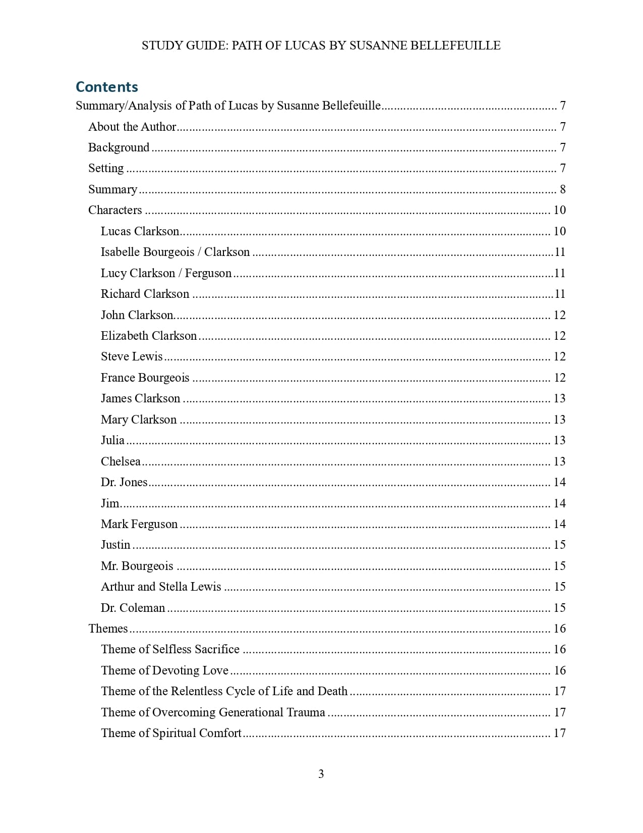 Path of Lucas Contents 1