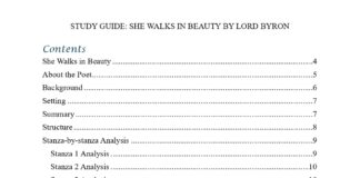 Figures of Speech in “She Walks in Beauty” by Lord Byron She Walks in Beauty contents